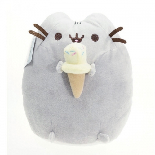 Мягкая игрушка котик Пушин с мороженым 18см